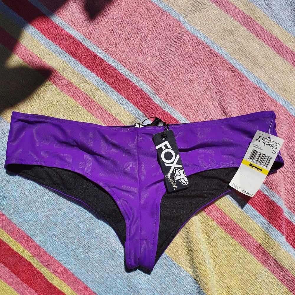 Fox Swim Sexy Bikini Bottoms Purple and Black